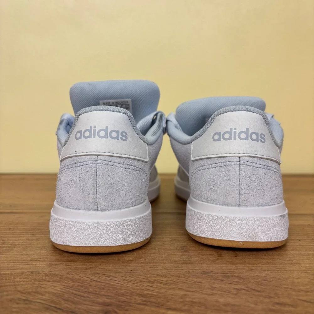 Adidas Grand Court 00s Shoes Crystal Sky/Cloud White Kids Size 1 Suede Lace Up